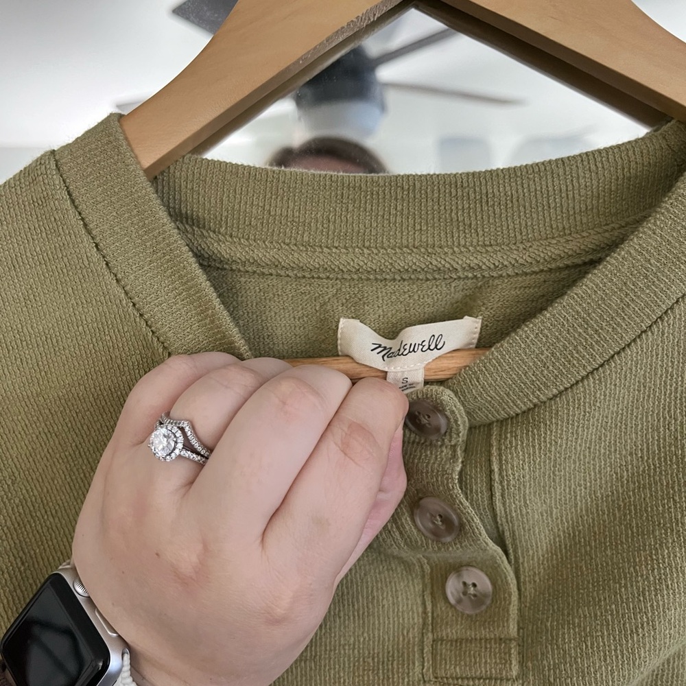 Madewell Olive Green Crew Sweatshirt - Picture 4 of 5